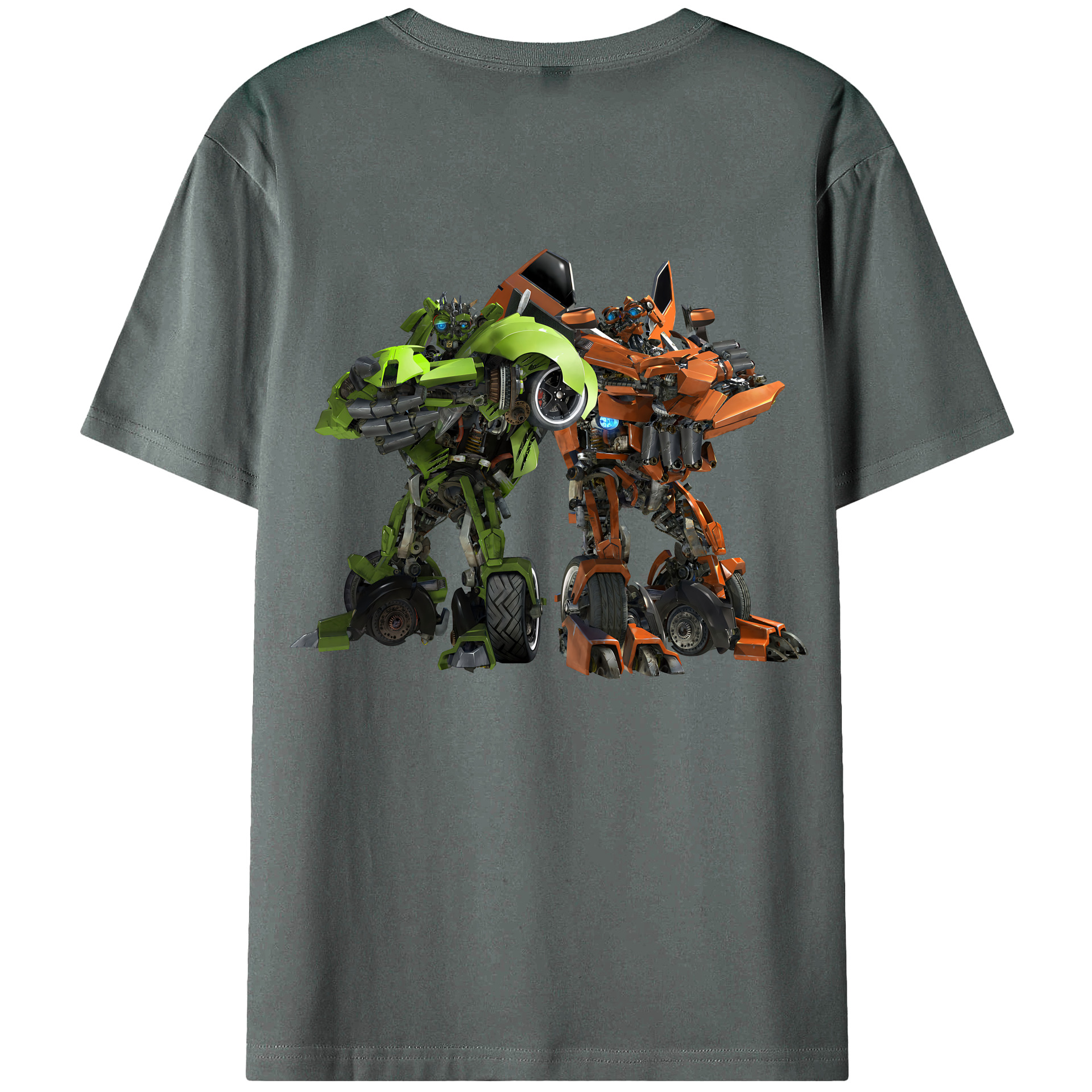 （画像用） Transformers トランスフォーマー 綿100％ メンズ半袖Tシャツ（バックプリント） 通気性